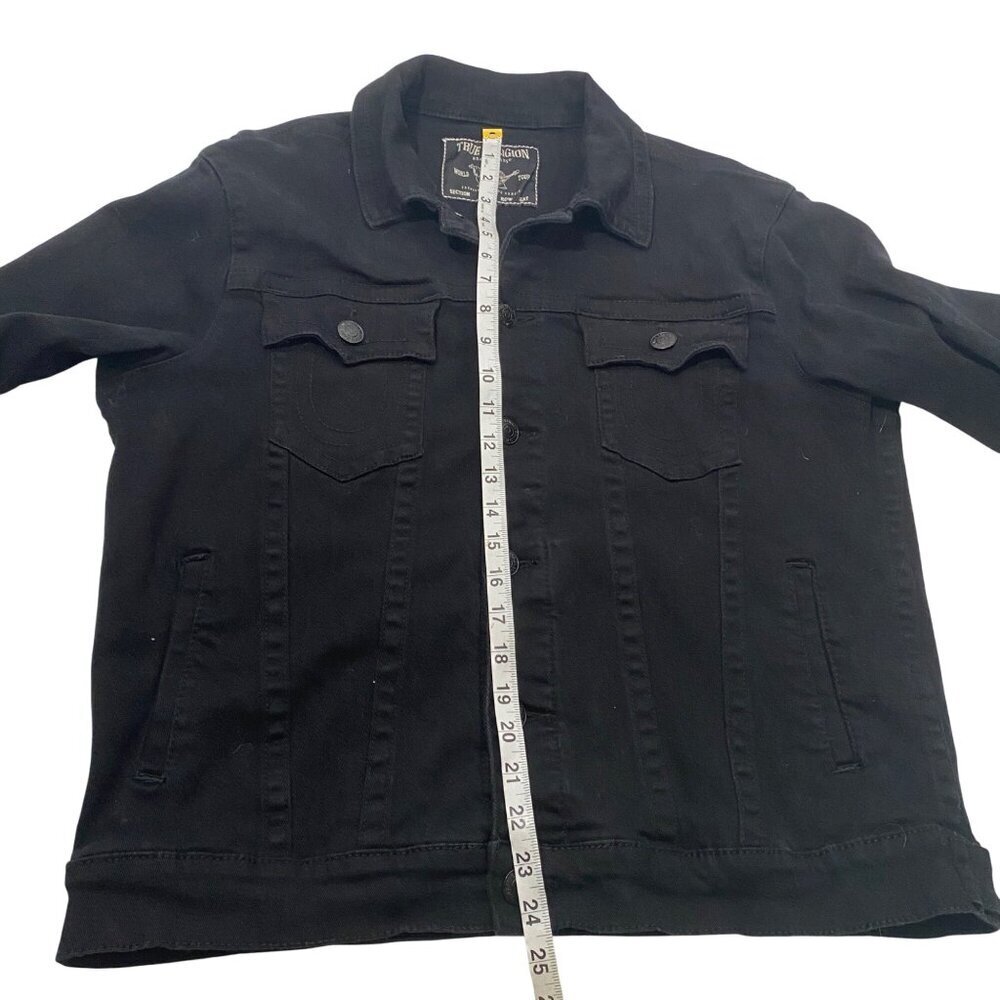 True Religion Men's Stretch Denim Trucker Jacket black size XL stretch denim - Picture 11 of 12